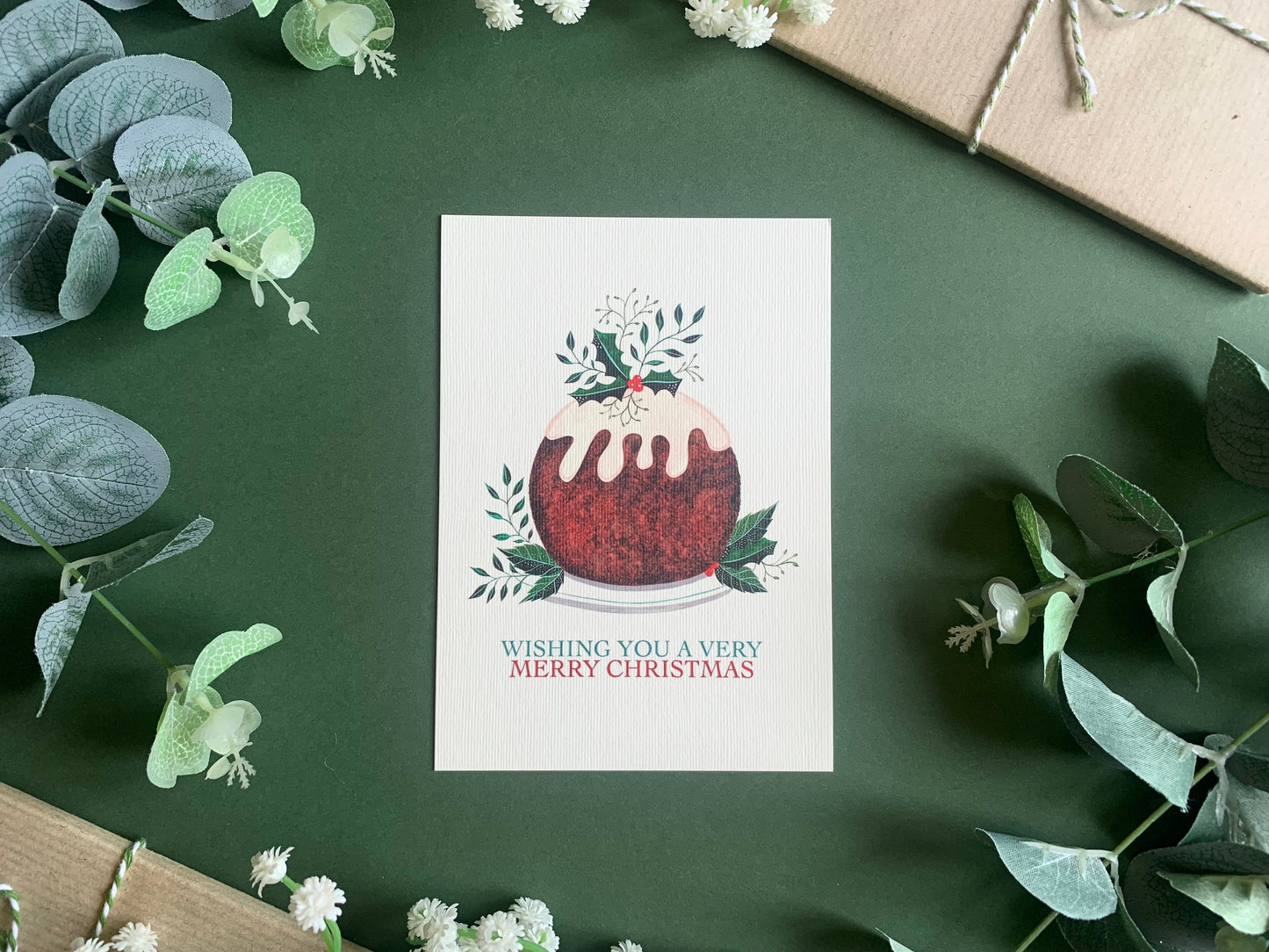 Xmas Pudding Christmas Card