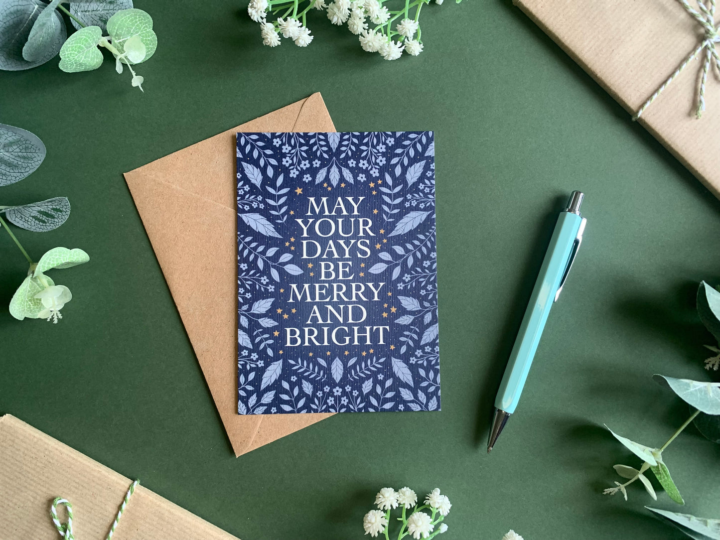 Blue Christmas Card Set