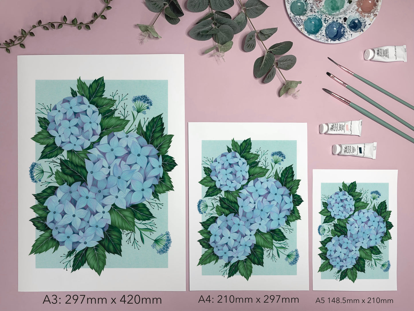 Blue Hydrangea Art Print