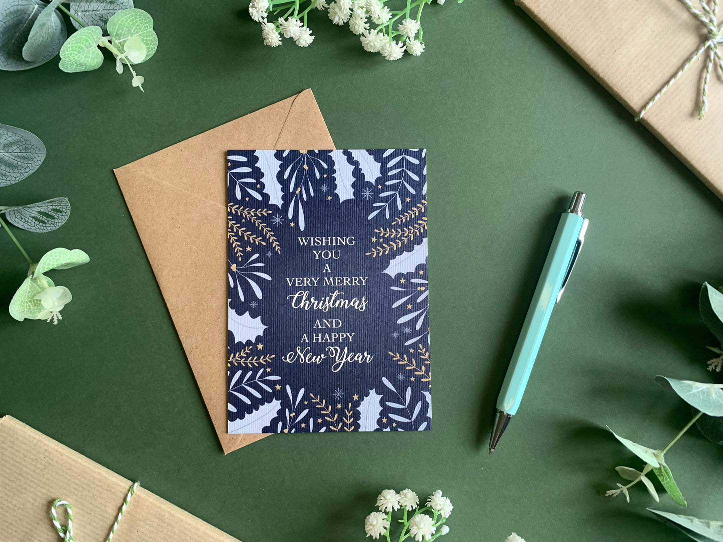 Blue Christmas Card Set