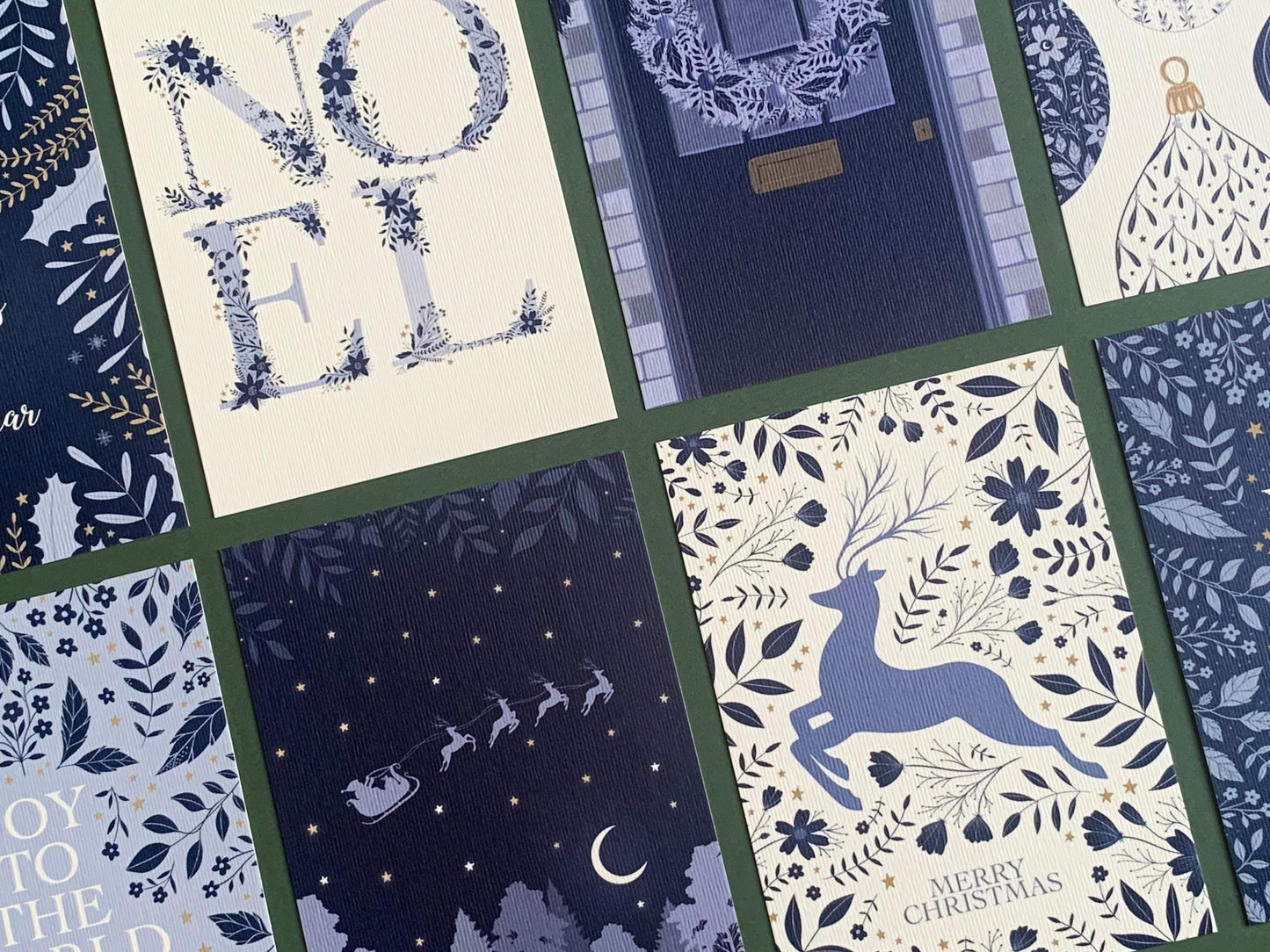 Blue Christmas Card Set