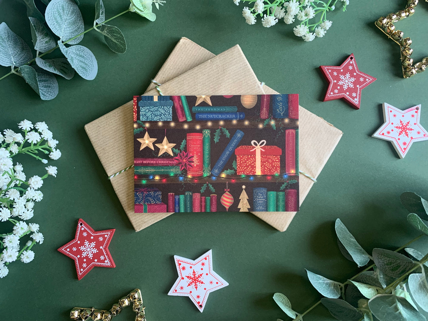 Festive Bookshelf Christmas Card