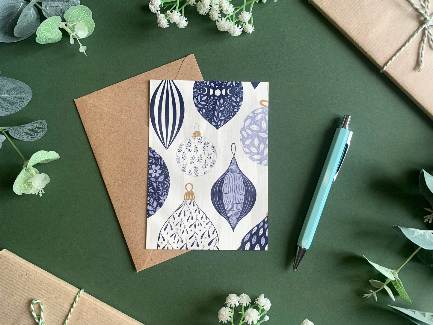 Blue Christmas Card Set