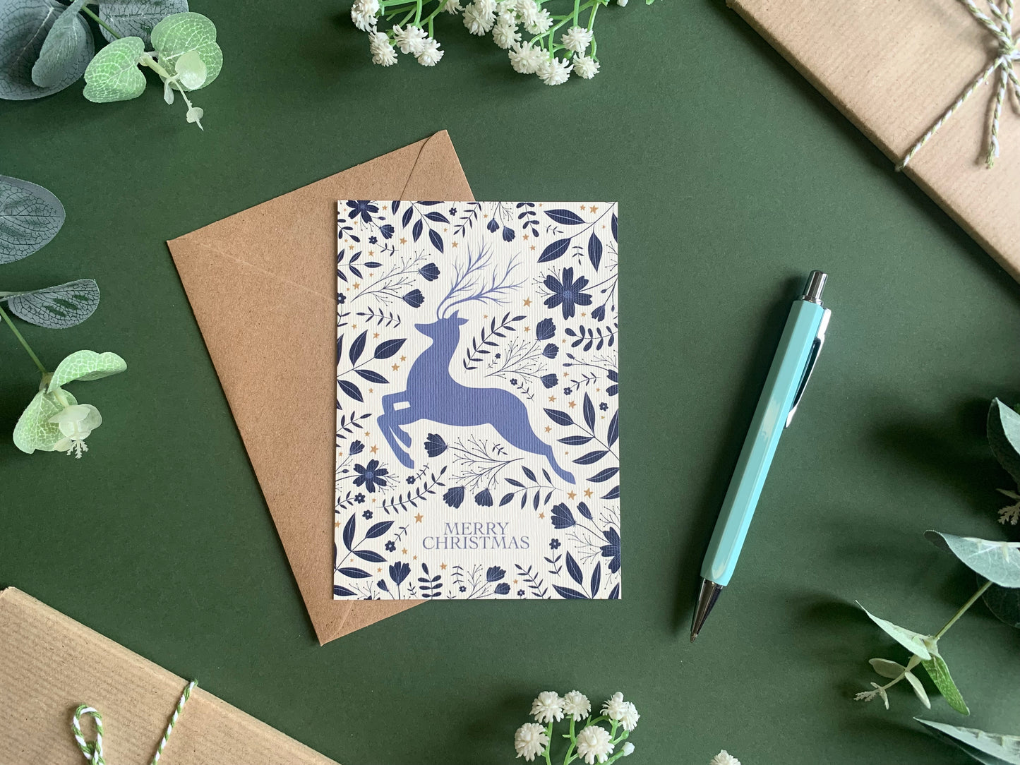 Blue Christmas Card Set