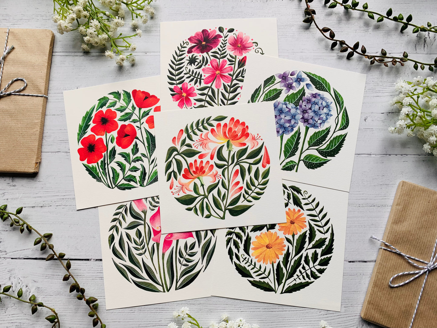 Botanical Circles Postcard Set