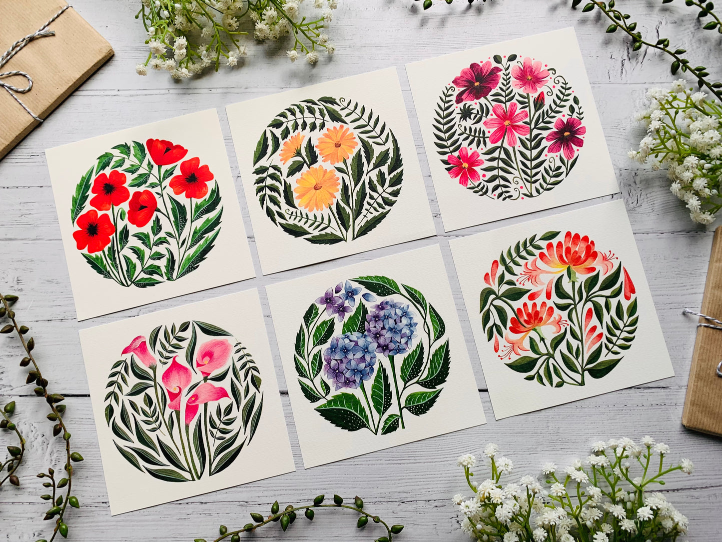 Botanical Circles Postcard Set