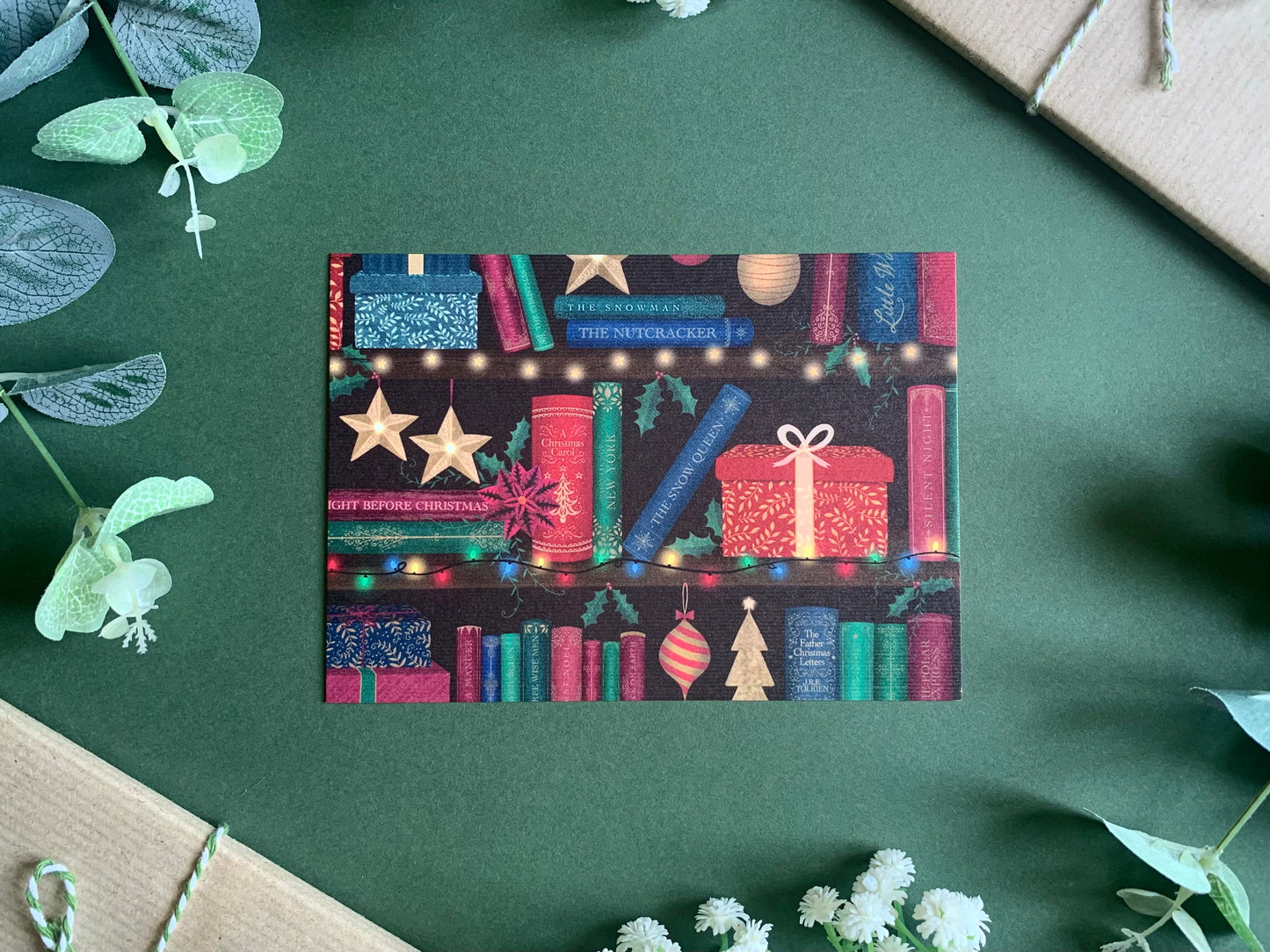 Festive Bookshelf Christmas Card