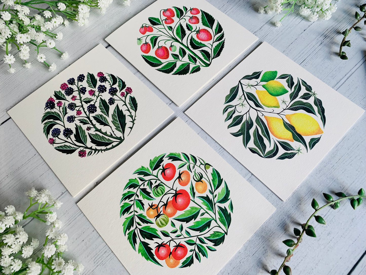 Fruit Botanical Greeting Card Set