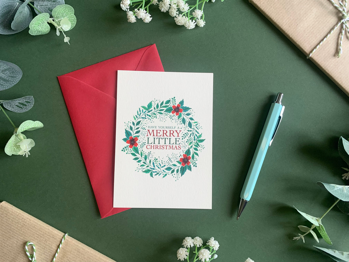 Red & Green Christmas Card Set