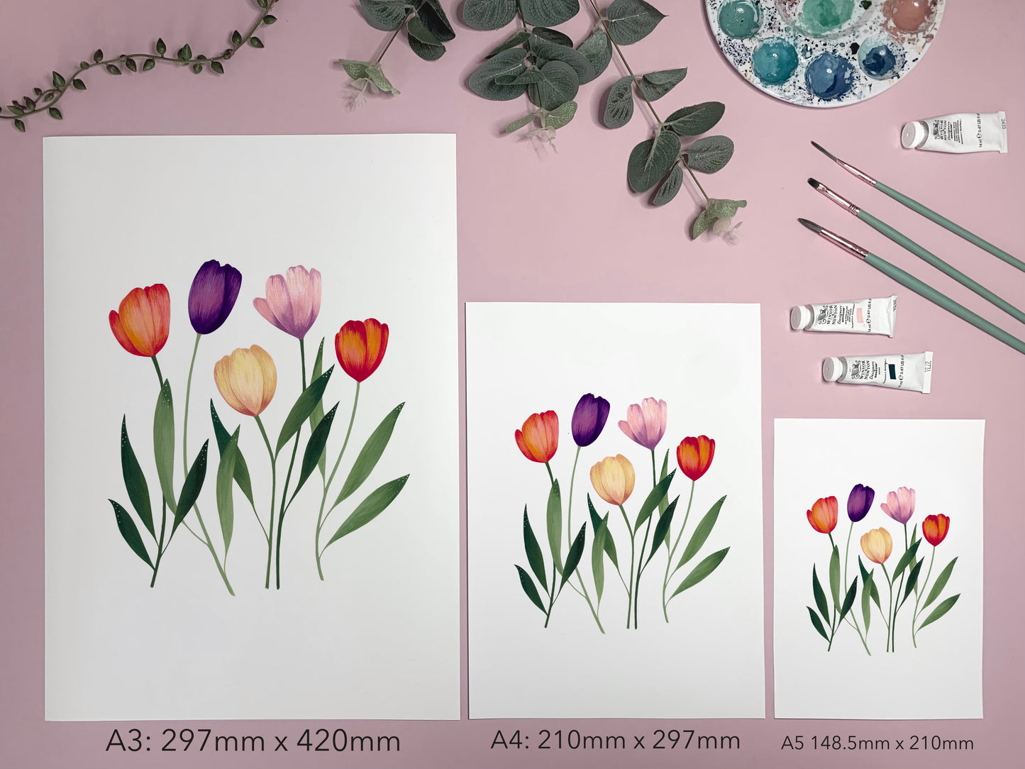 Colourful Tulips Art Print