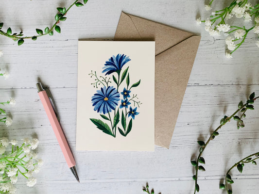 Ultramarine Wildflower Greeting Card