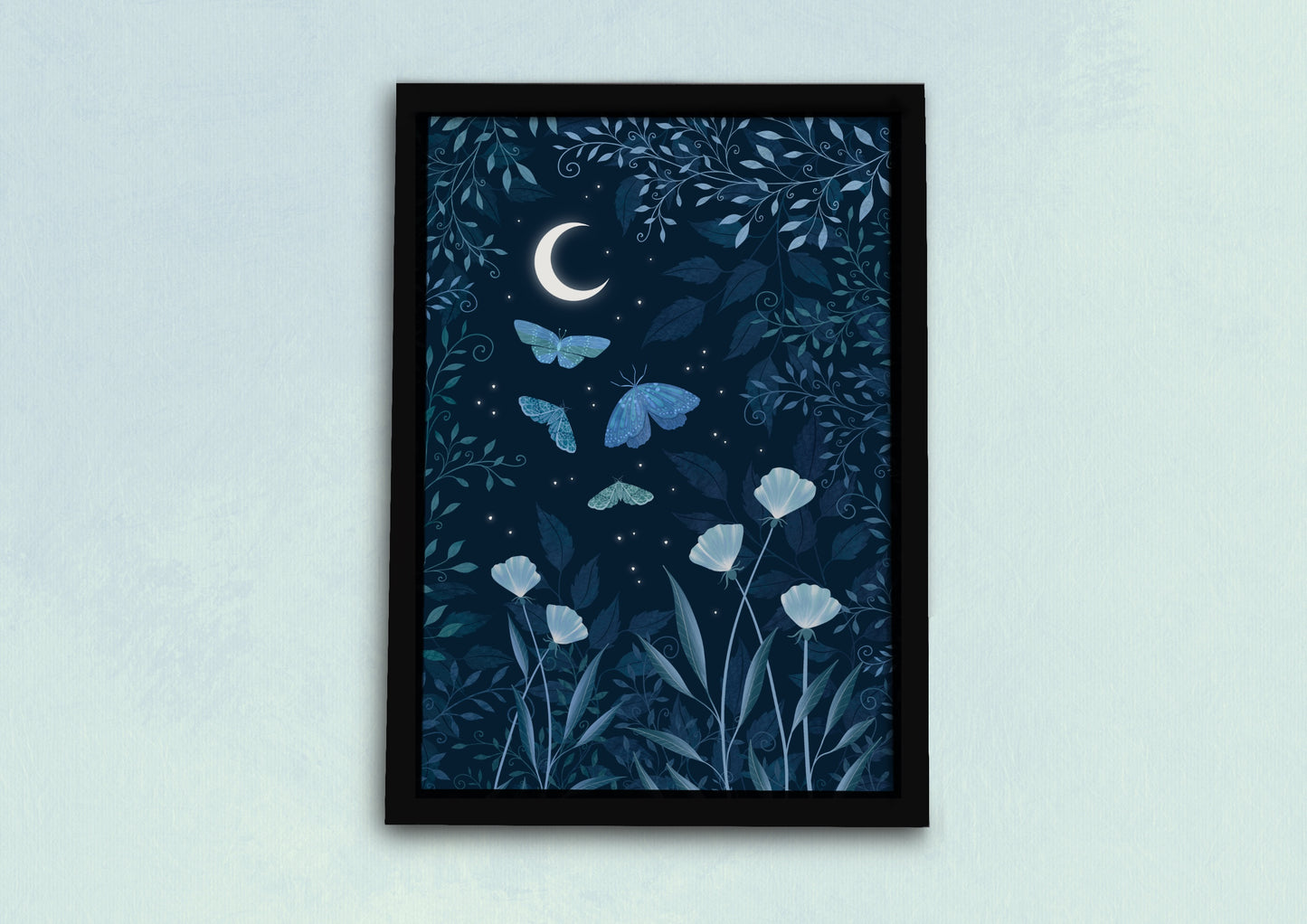 Moonlit Moths Art Print