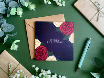 Festive Roses Christmas Card Set