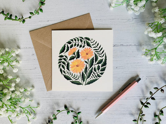 Marigolds Greeting Card