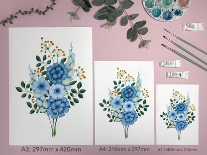 Blue Bouquet Art Print