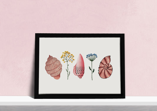 Wildflowers & Seashells Art Print