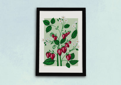 Strawberry Plant Art Print