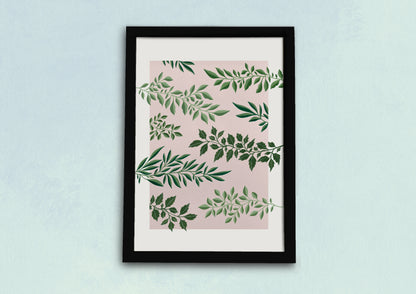 Pink Leafy Art Print