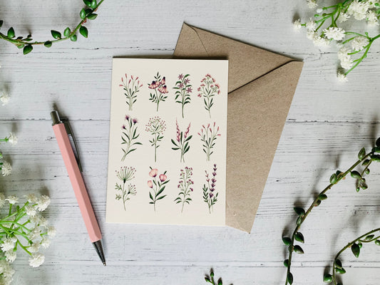 Soft Pink Flowers Greeting Card