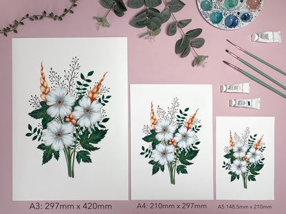 White Bouquet Art Print