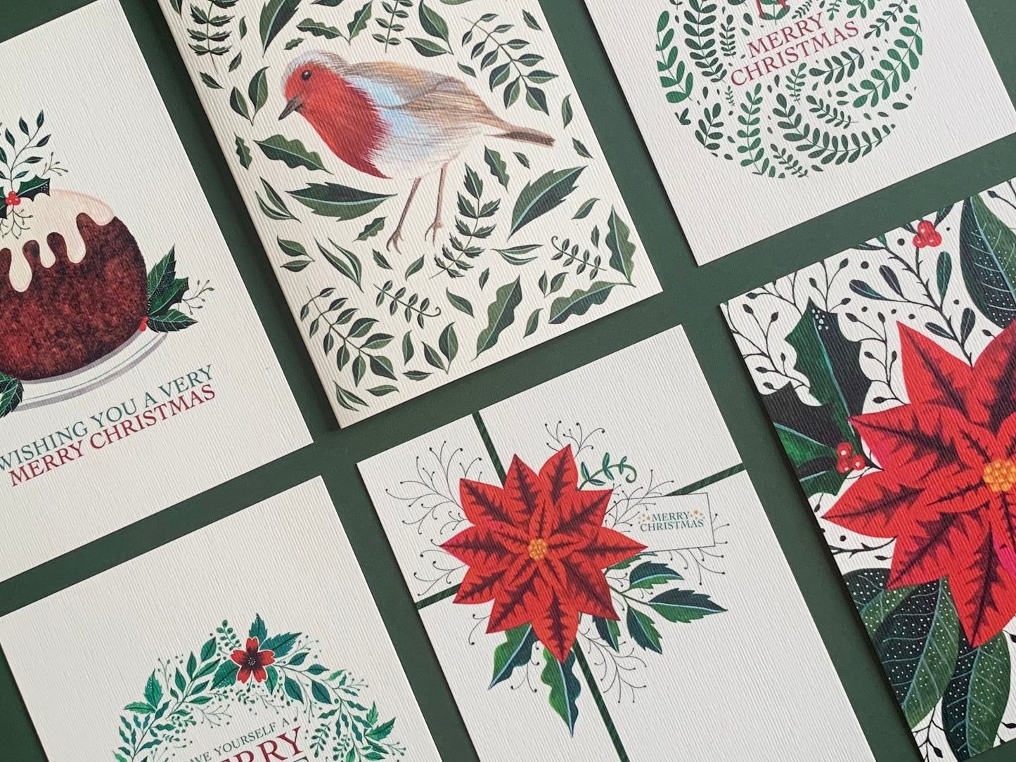 Red & Green Christmas Card Set