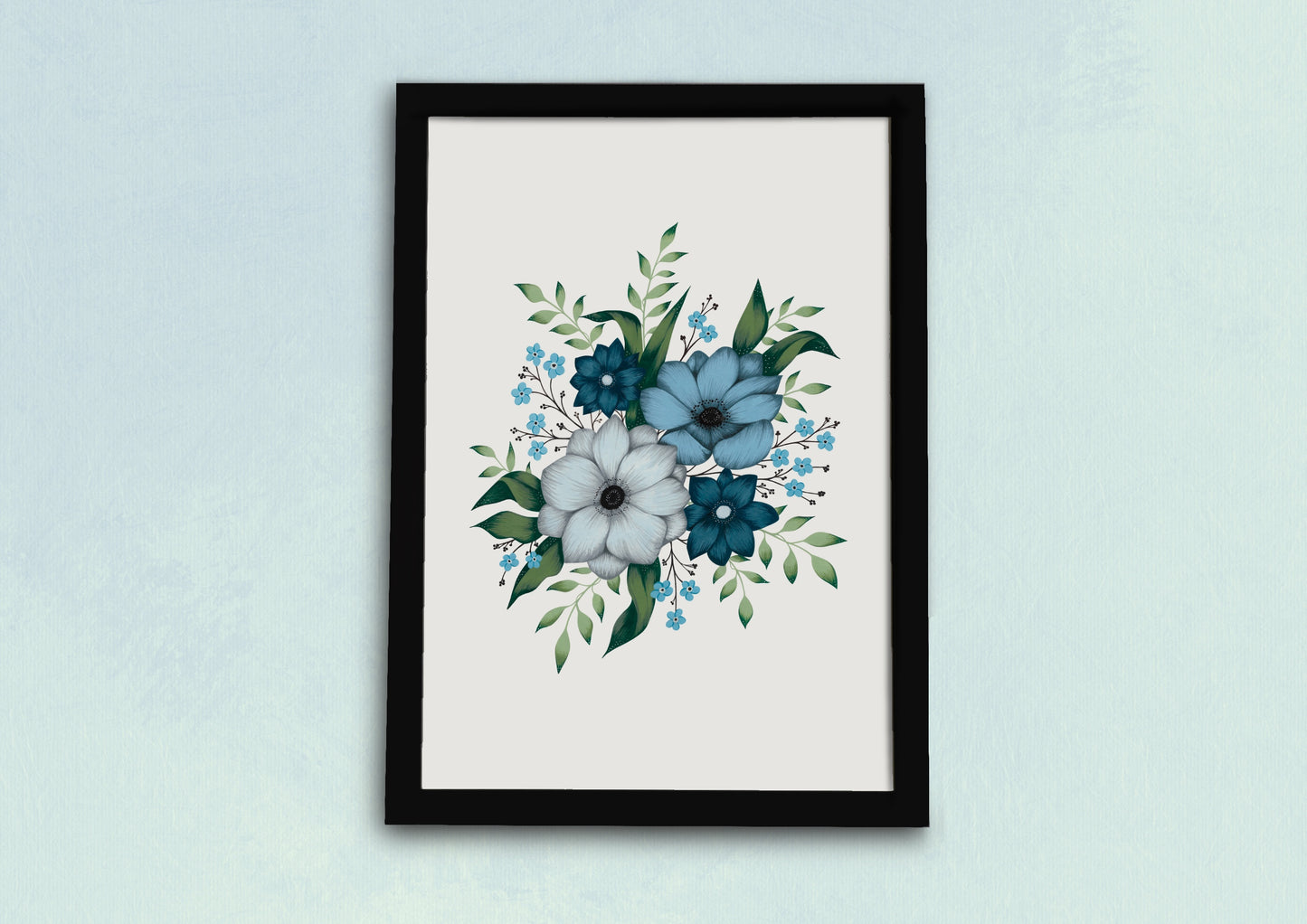 Blue Anemones Art Print