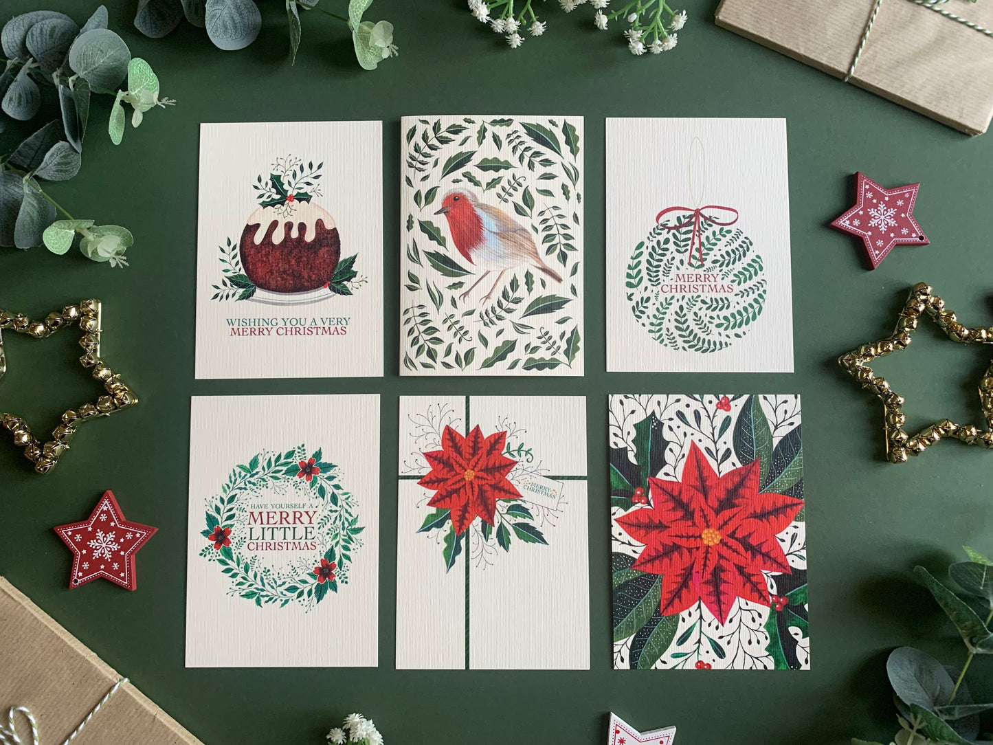 Red & Green Christmas Card Set