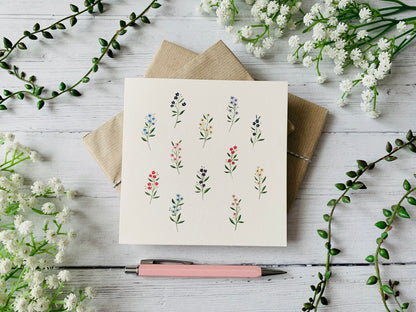 Tiny Floral Sprigs Greeting Card