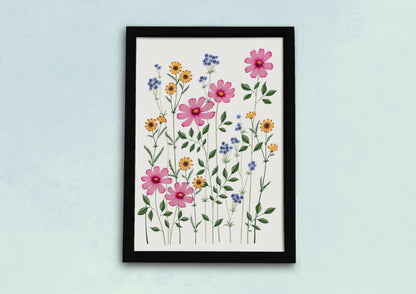 Pink Wildflower Meadow Art Print