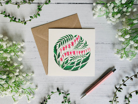 Bleeding Hearts Greeting Card