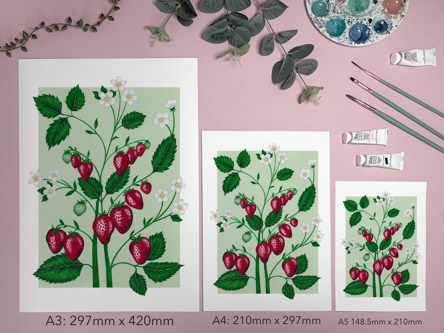 Strawberry Plant Art Print