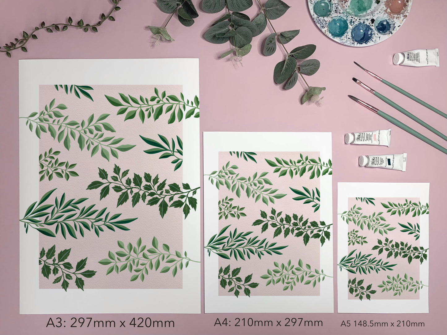 Pink Leafy Art Print