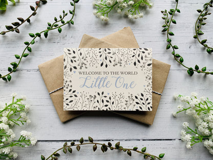 Welcome to the World (Blue) Greeting Card