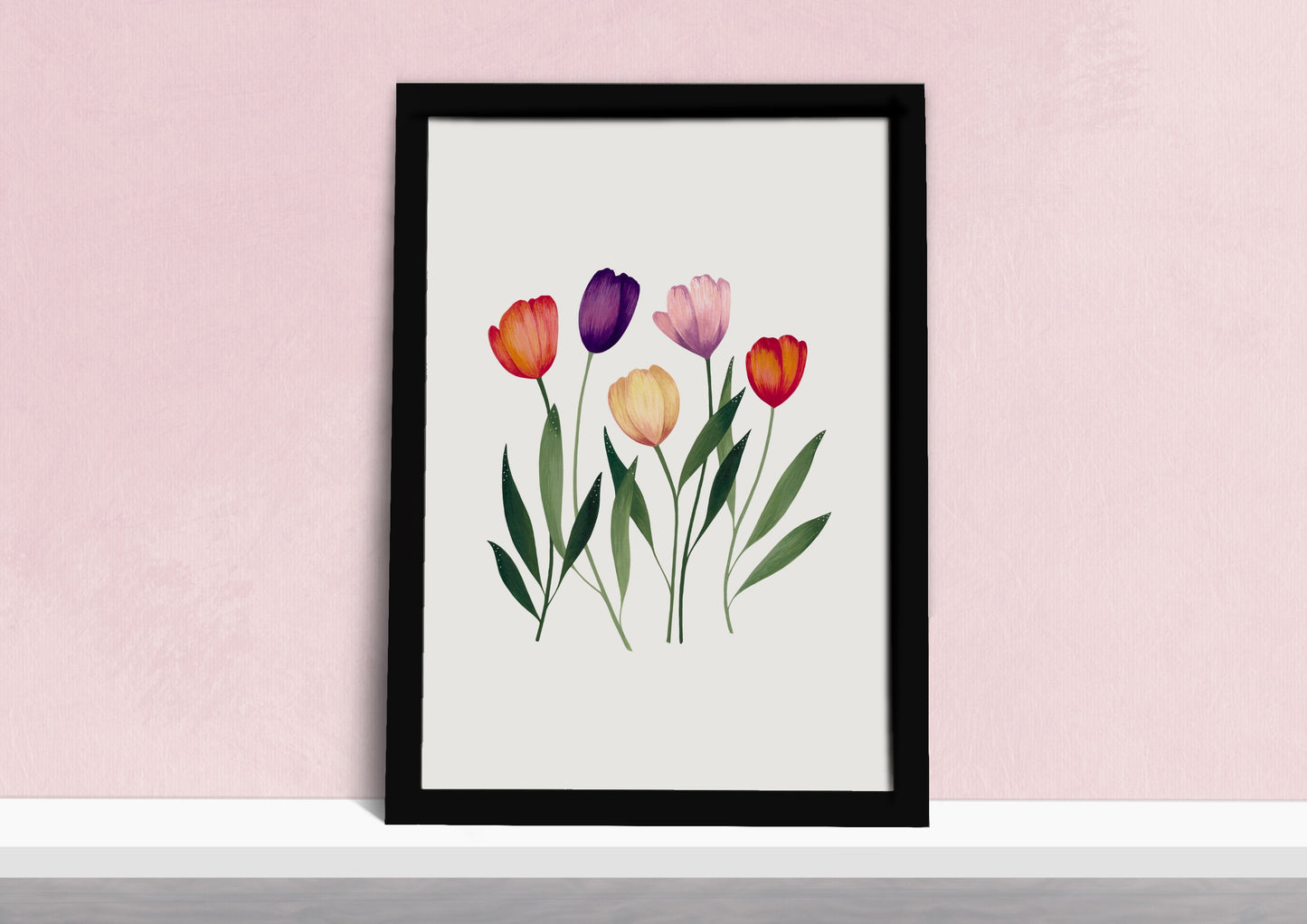 Colourful Tulips Art Print