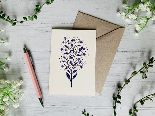 Purple Cosmic Wildflower Greeting Card