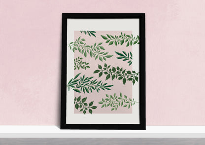 Pink Leafy Art Print