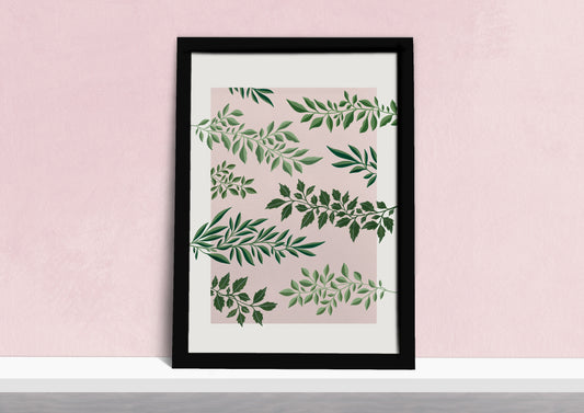 Pink Leafy Art Print