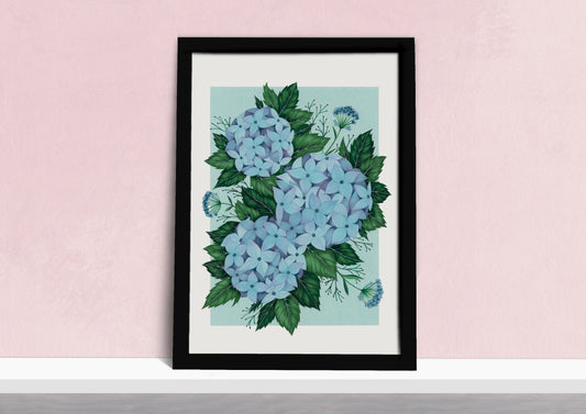 Blue Hydrangea Art Print